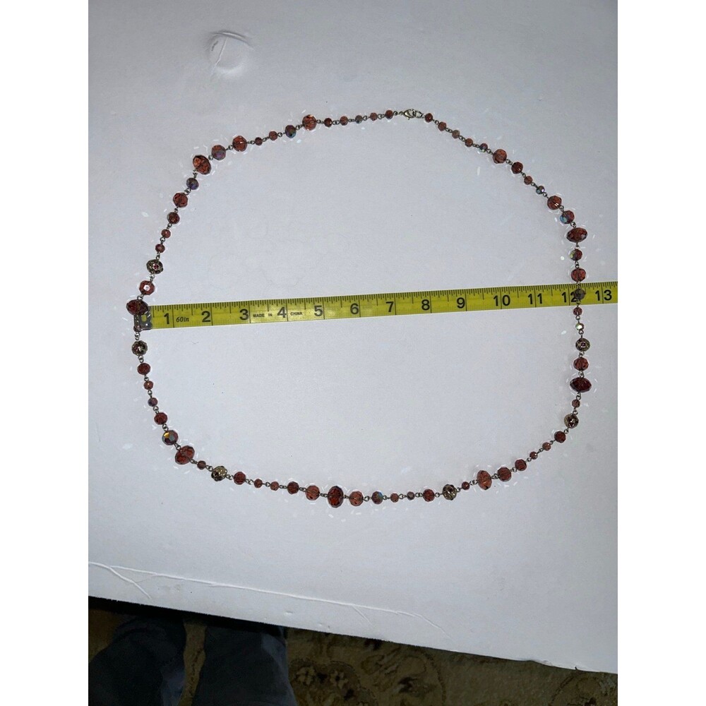 Vintage Purple Crystal Bead Necklace